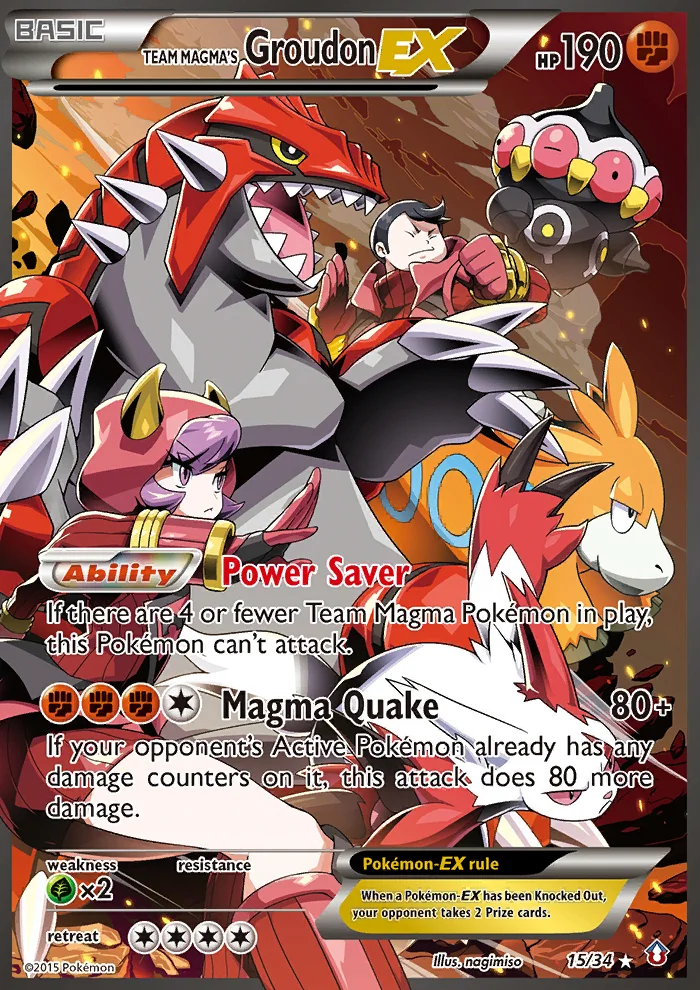 Team Magma's Groudon-EX Pokemon card