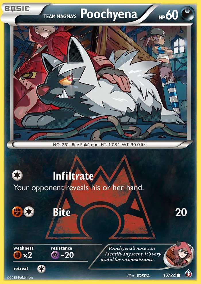 Team Magma's Poochyena Pokemon card