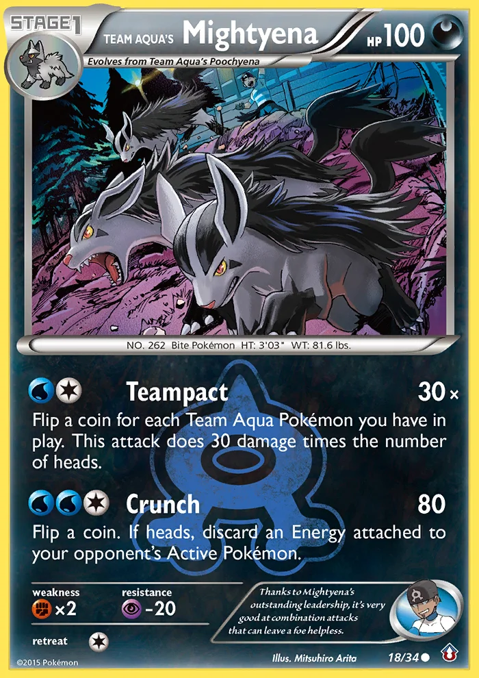 Team Aqua's Mightyena Pokemon card