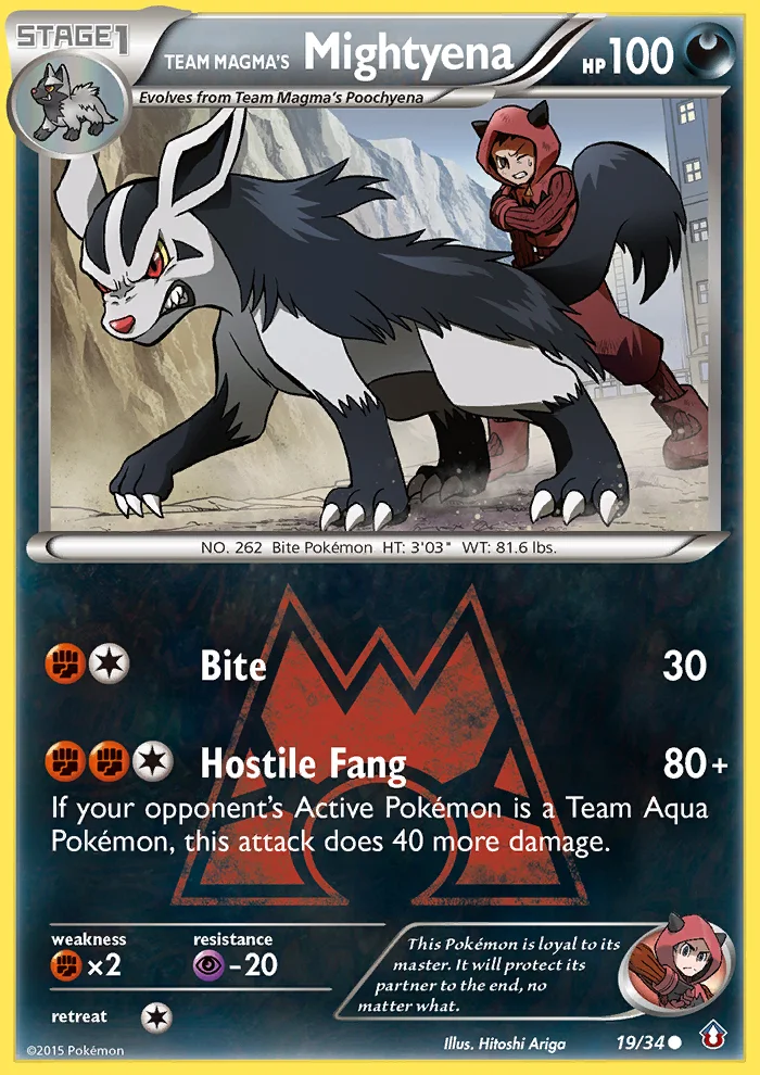 Team Magma's Mightyena Pokemon card