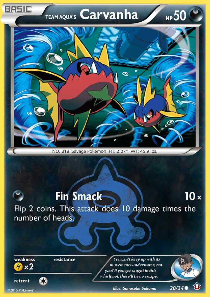 Team Aqua's Carvanha Pokemon card