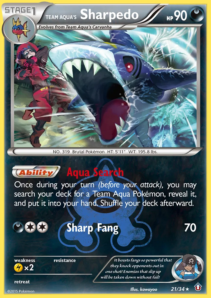 Team Aqua's Sharpedo Pokemon card