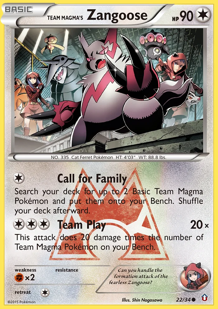 Team Magma's Zangoose Pokemon card