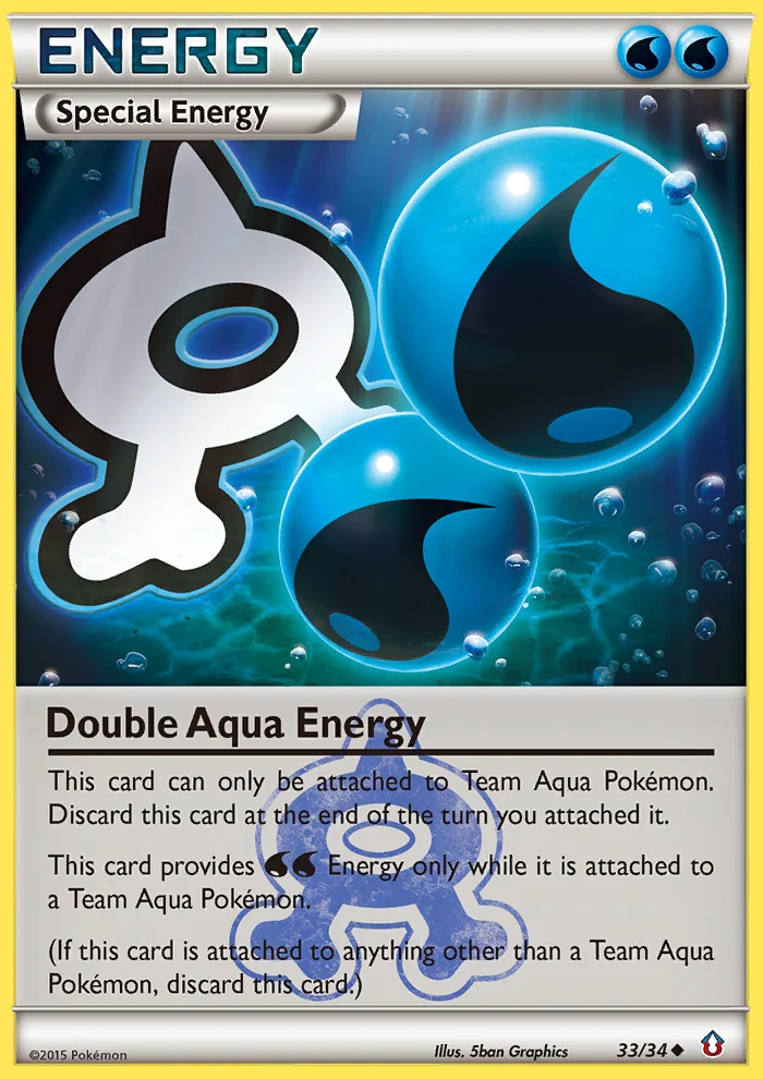 Double Aqua Energy Pokemon card