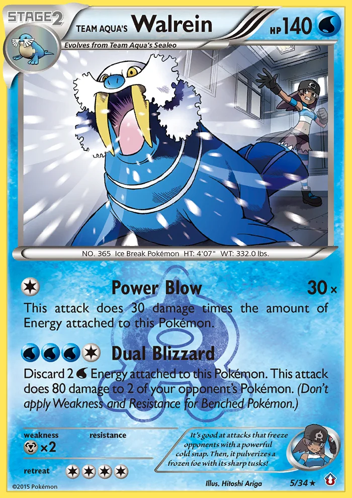 Team Aqua's Walrein Pokemon card
