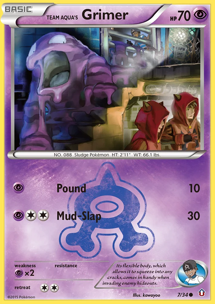 Team Aqua's Grimer Pokemon card