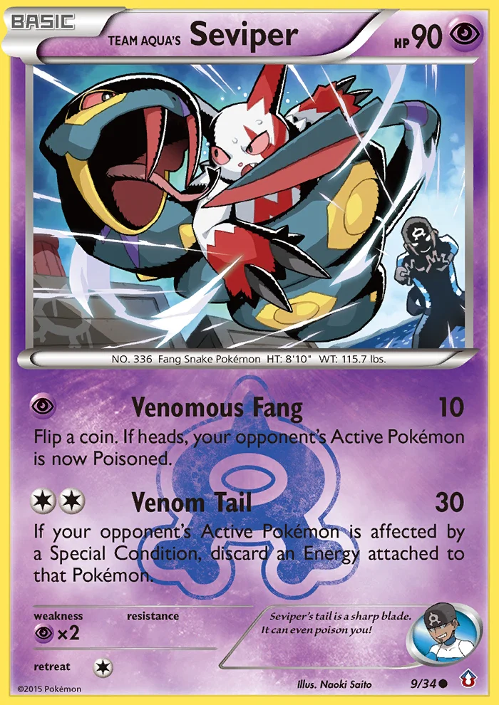 Team Aqua's Seviper Pokemon card