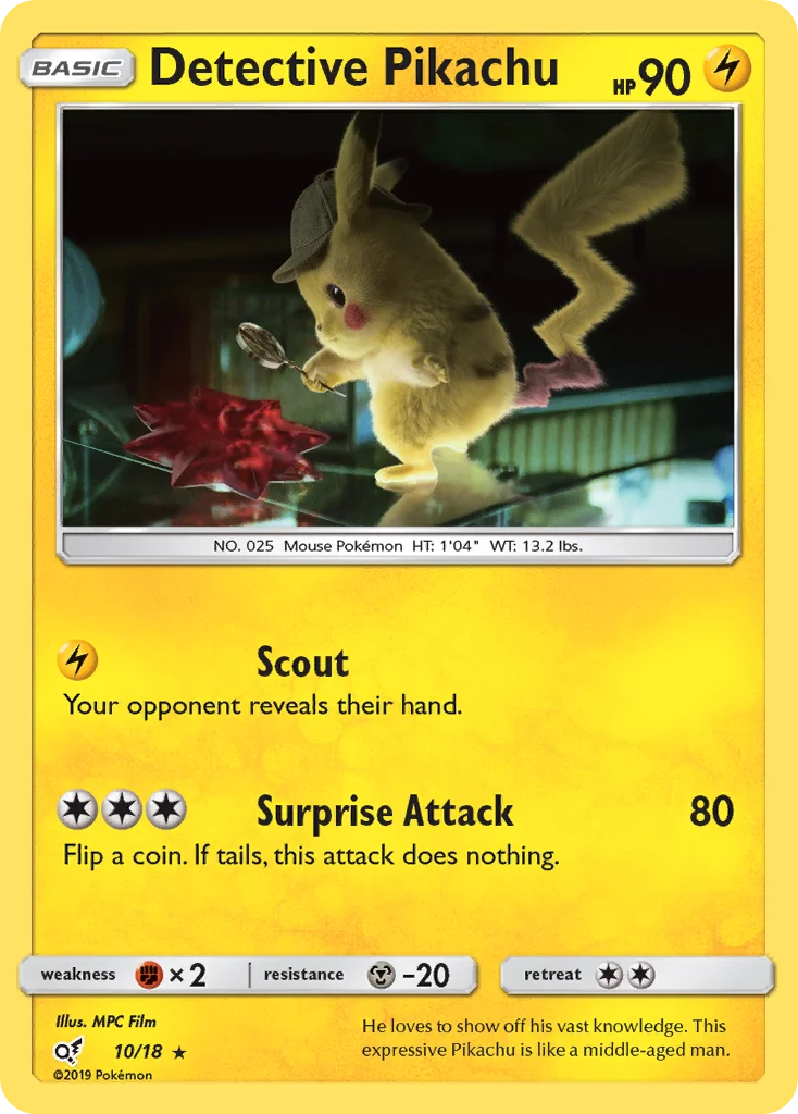Detective Pikachu Pokemon card