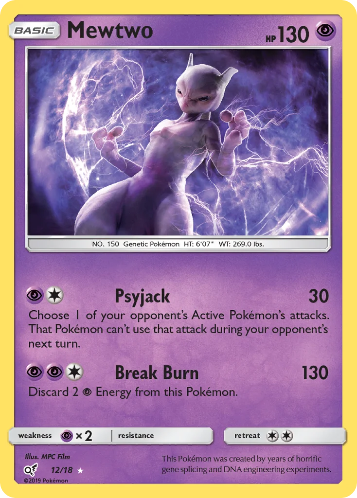 Mewtwo Pokemon card