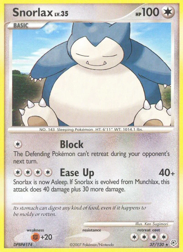 Snorlax Pokemon card