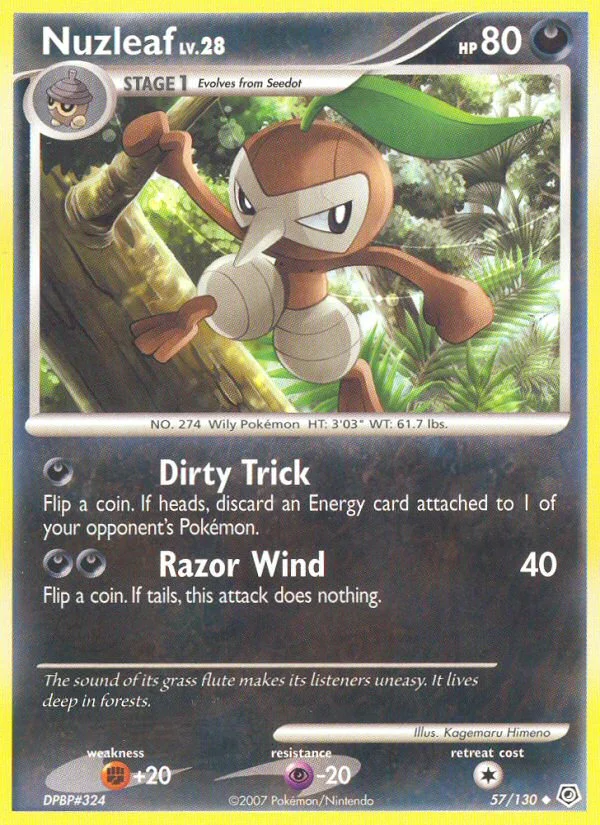 Nuzleaf Pokemon card