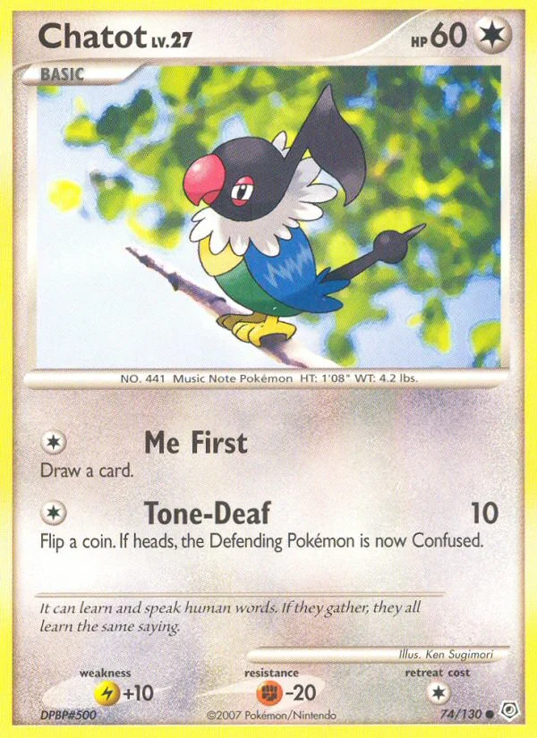 Chatot Pokemon card