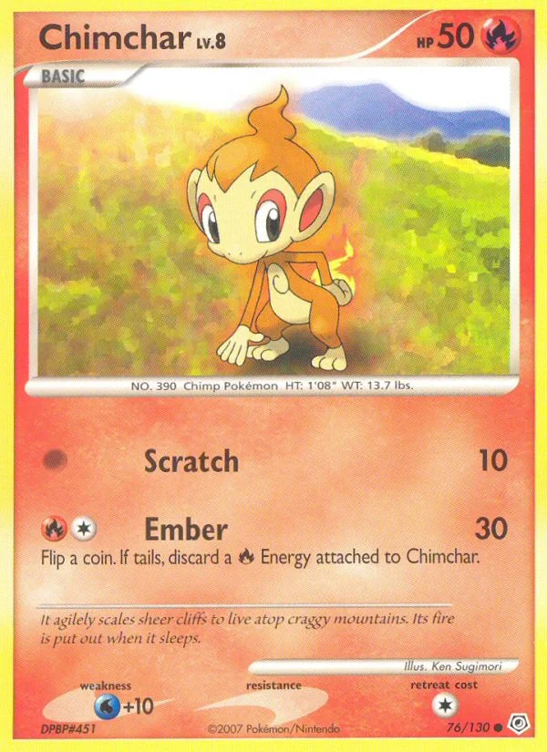 Chimchar Pokemon card