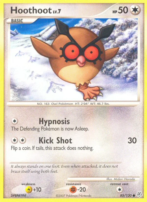 Hoothoot Pokemon card