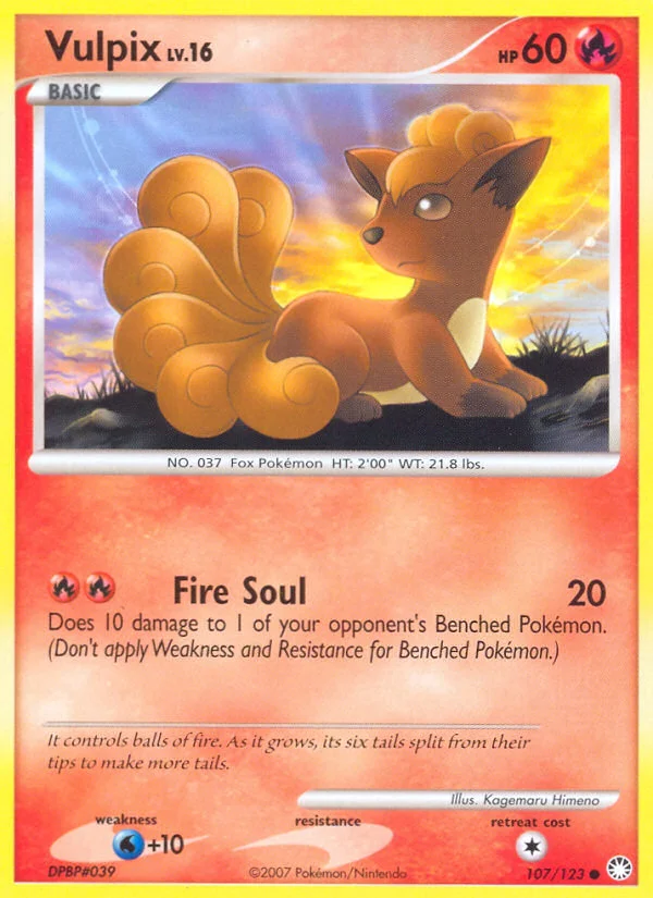 Vulpix Pokemon card