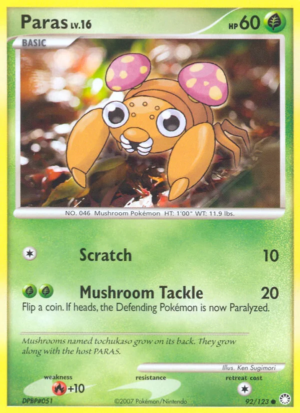 Paras Pokemon card