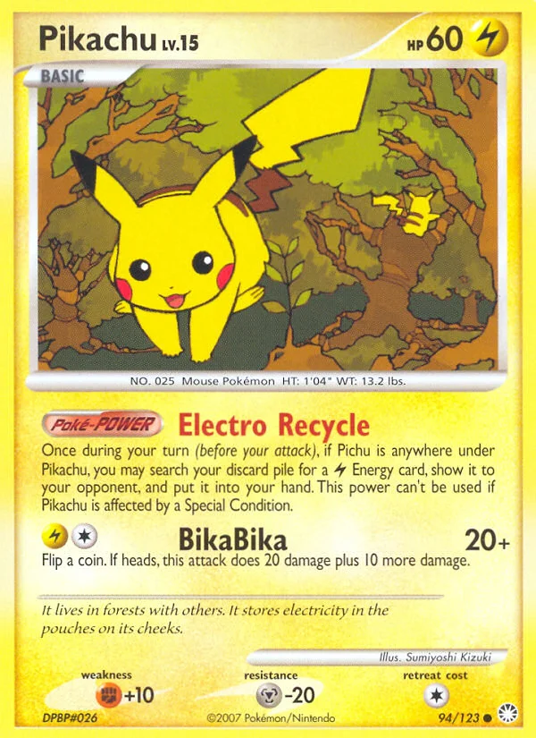 Pikachu Pokemon card