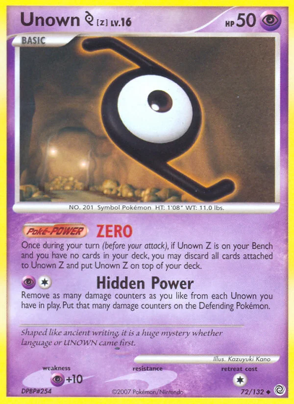 Unown [Z] Pokemon card