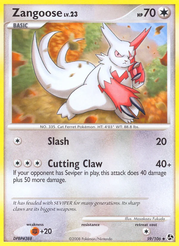 Zangoose Pokemon card