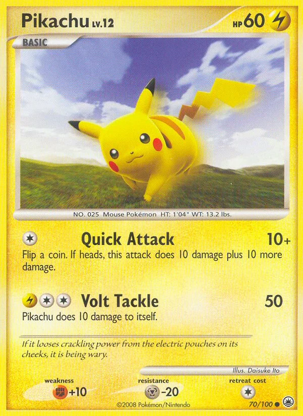Pikachu Pokemon card