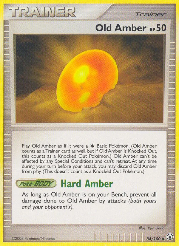 Old Amber Pokemon card