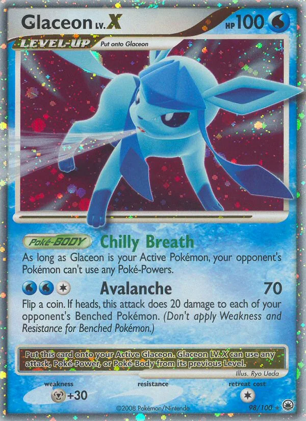Glaceon LV.X Pokemon card