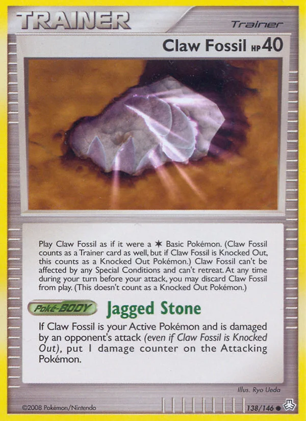 Claw Fossil Pokemon card