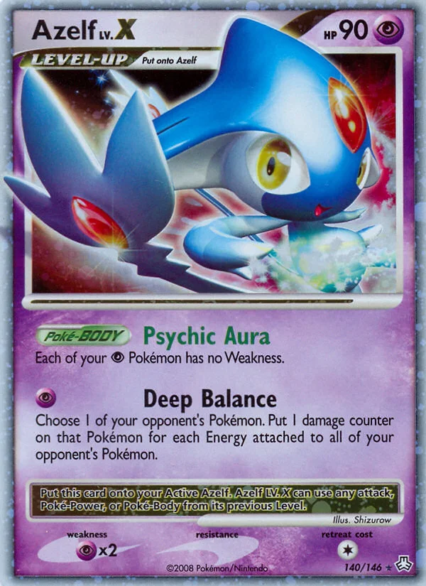 Azelf LV.X Pokemon card
