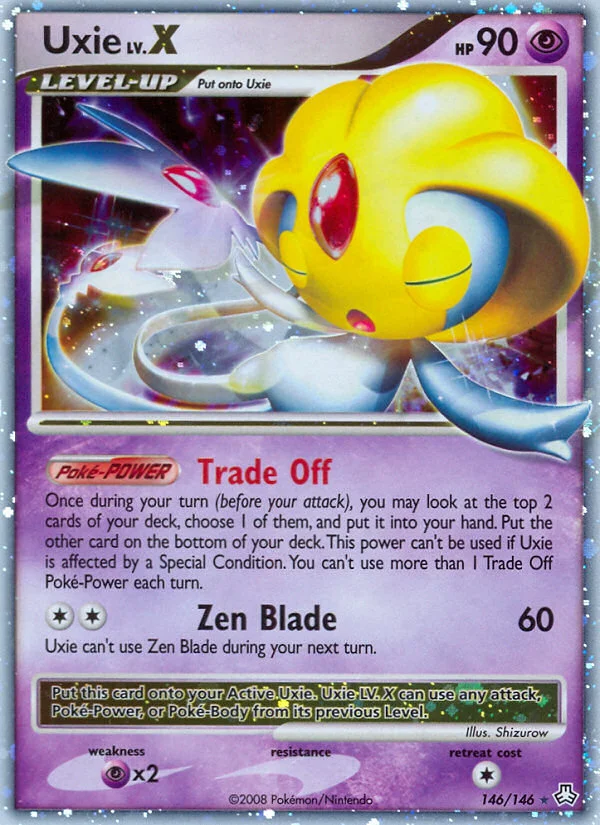 Uxie LV.X Pokemon card