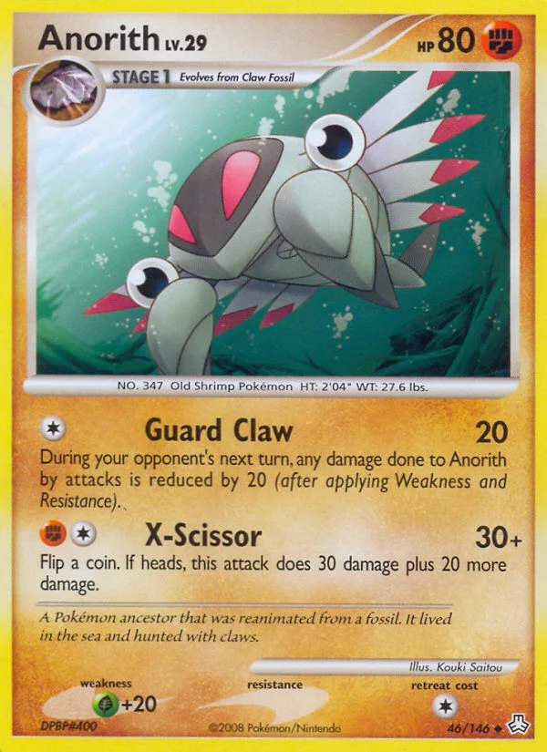 Anorith Pokemon card