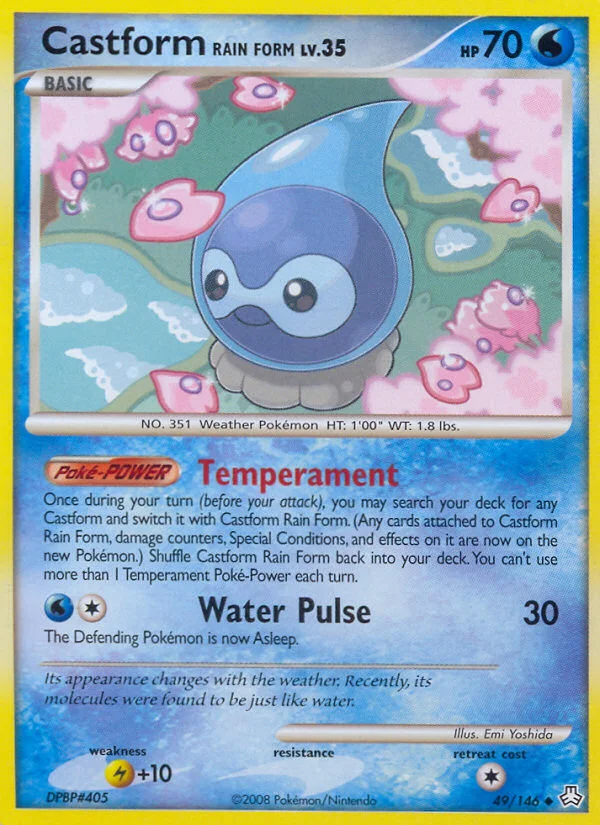 Castform Rain Form Pokemon card