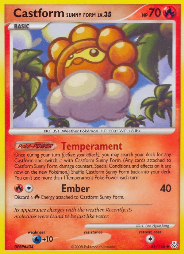 Castform Sunny Form Pokemon card