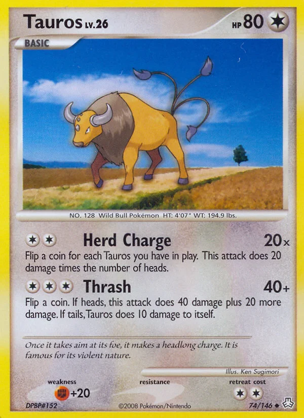Tauros Pokemon card