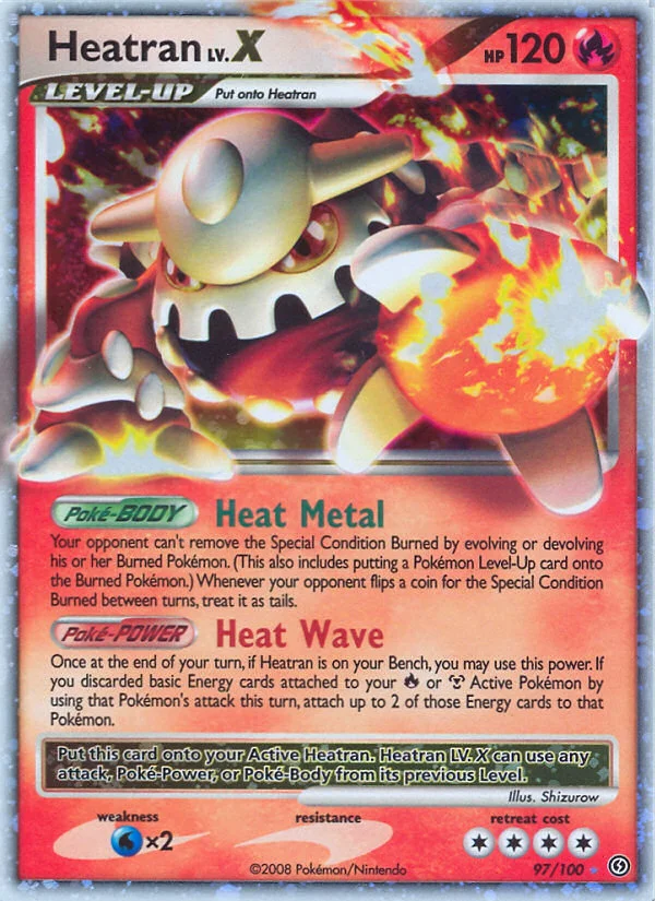 Heatran LV.X Pokemon card