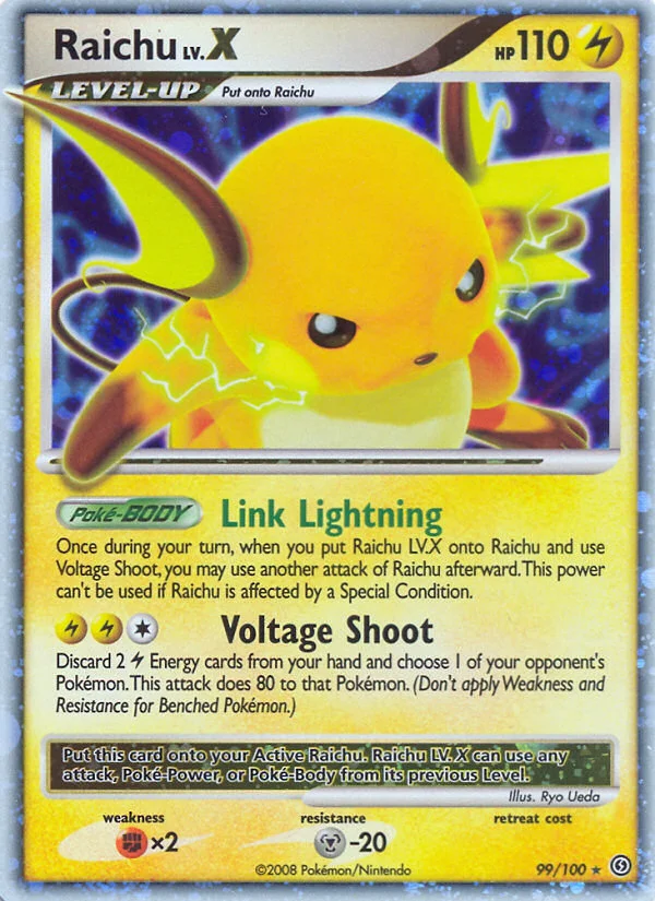Raichu LV.X Pokemon card