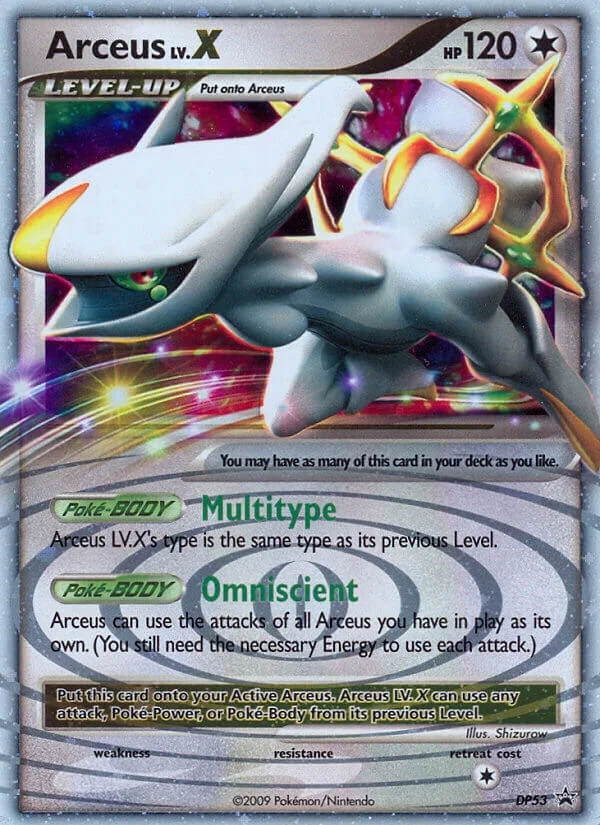 Arceus LV.X Pokemon card