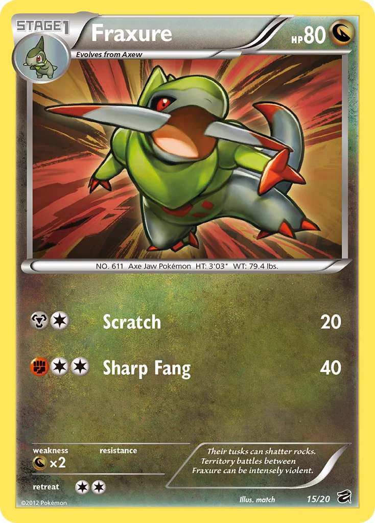 Fraxure Pokemon card