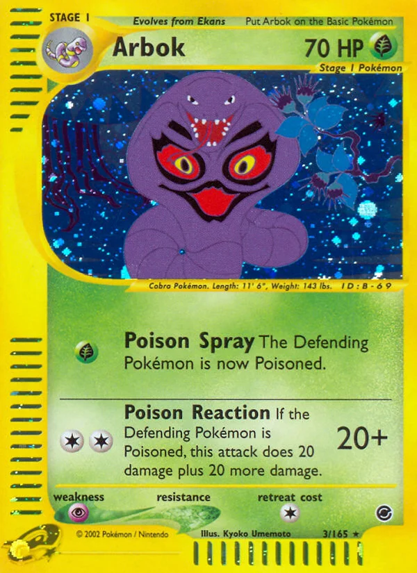 Arbok Pokemon card