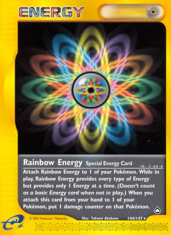 Rainbow Energy Pokemon card