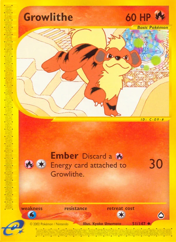 Growlithe Pokemon card