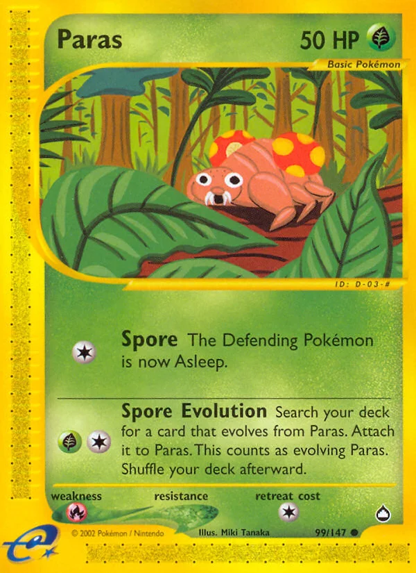 Paras Pokemon card