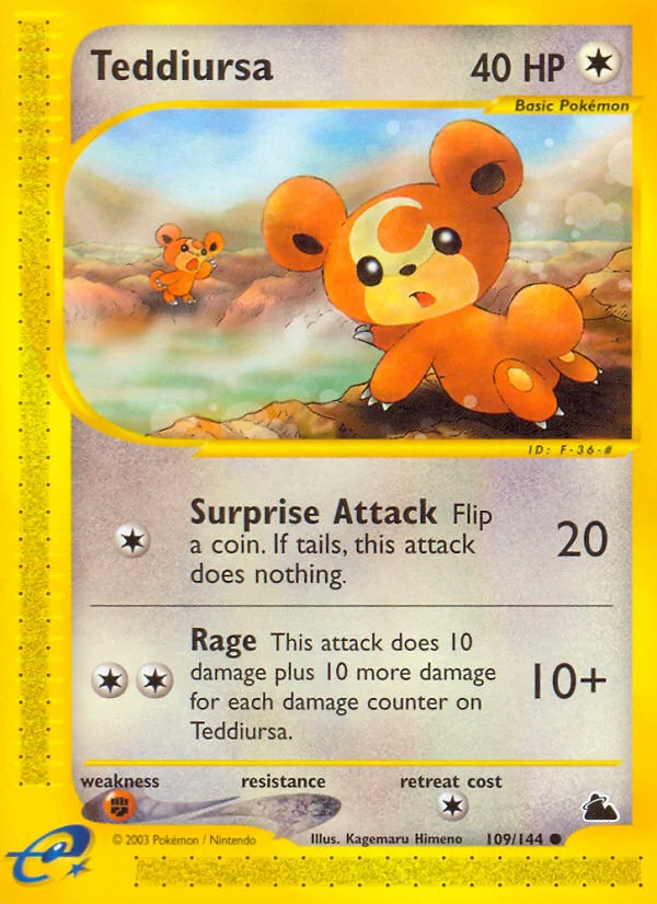 Teddiursa Pokemon card