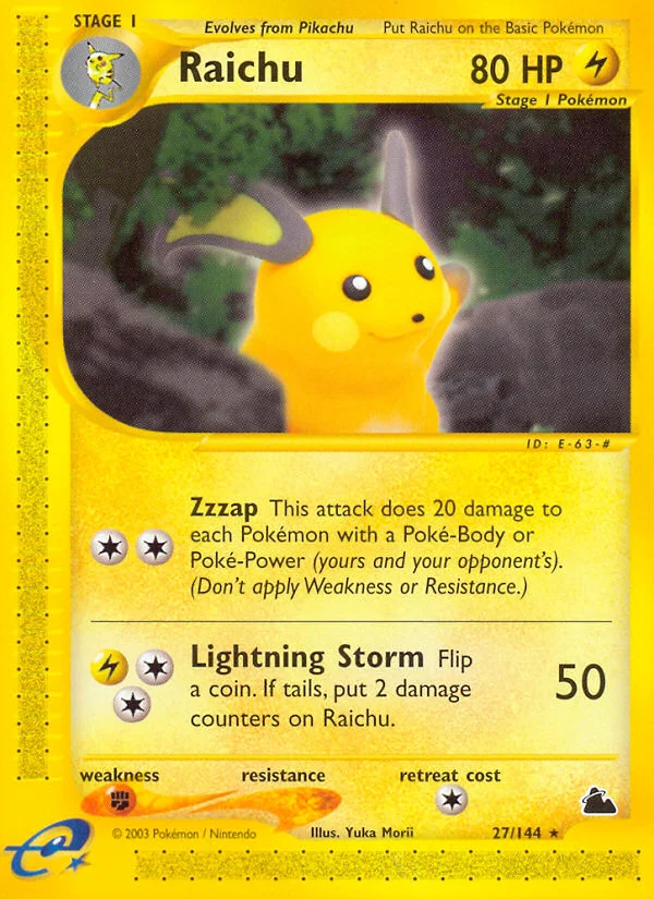 Raichu Pokemon card