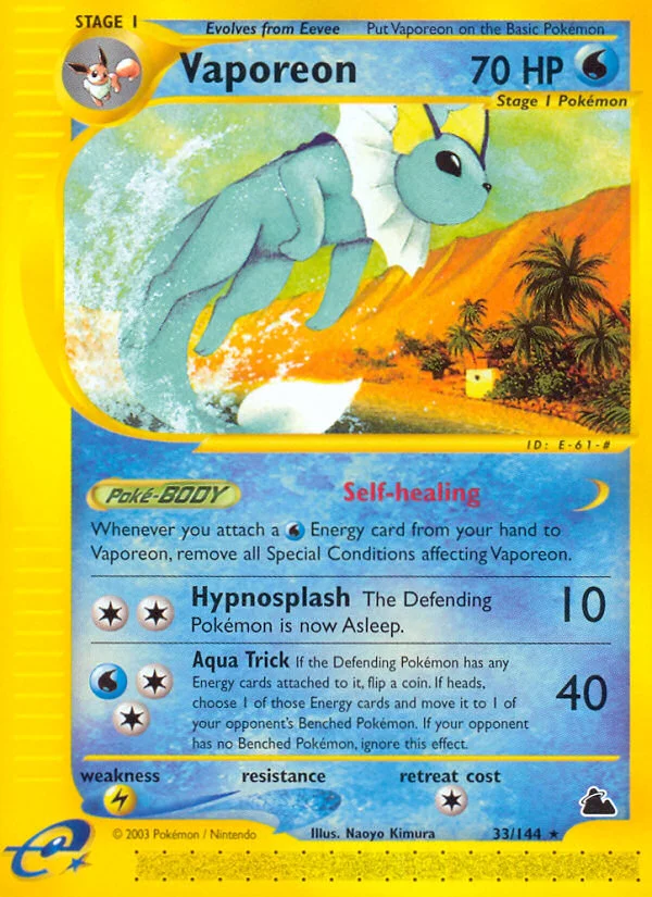 Vaporeon Pokemon card