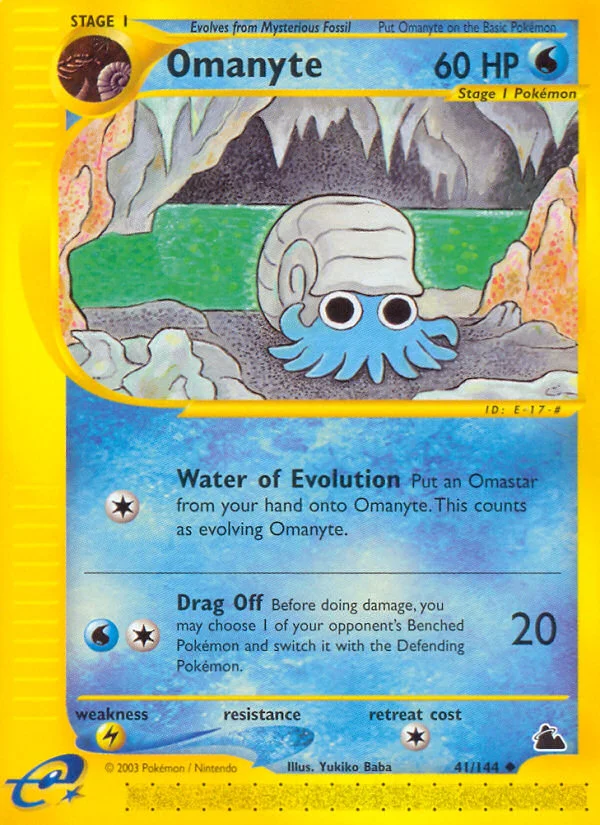 Omanyte Pokemon card