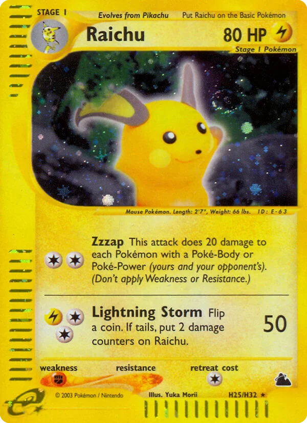 Raichu Pokemon card