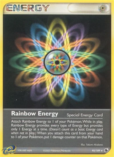 Rainbow Energy Pokemon card