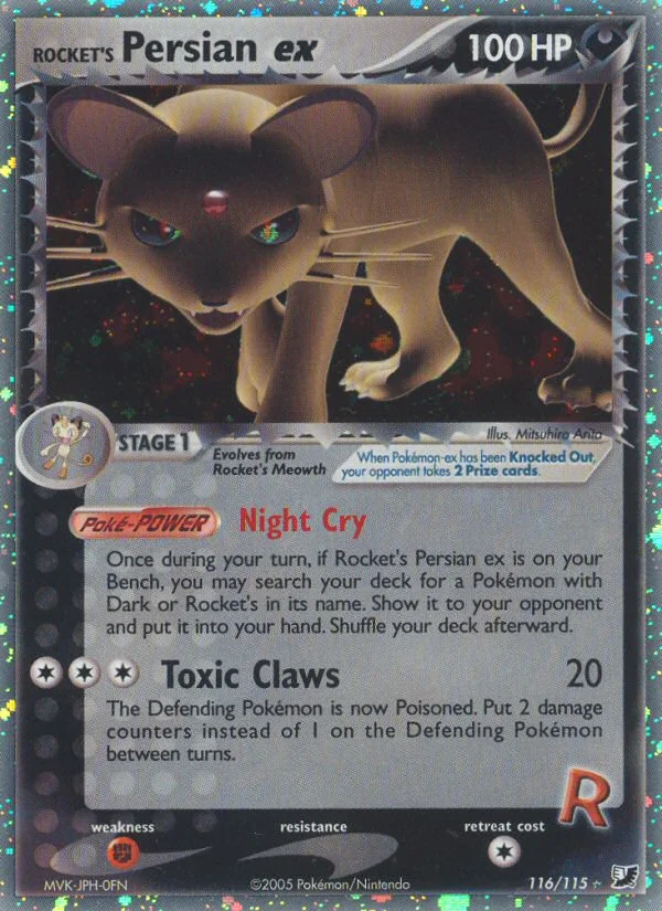 Rocket's Persian ex Pokemon card