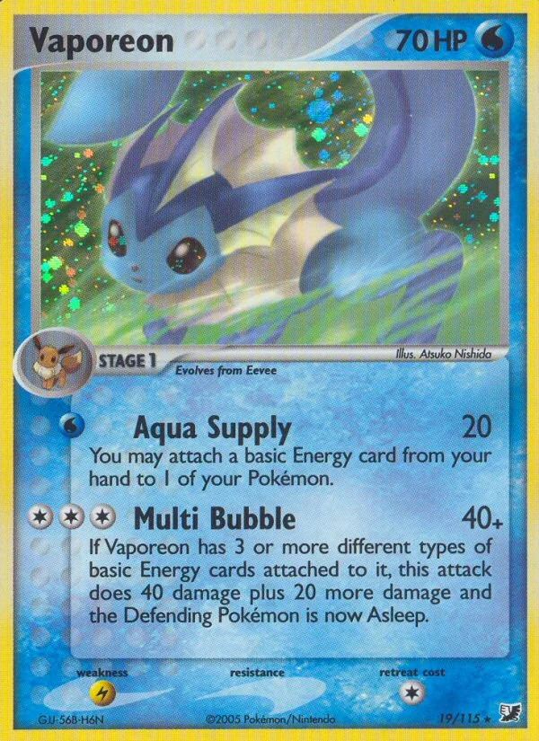 Vaporeon Pokemon card
