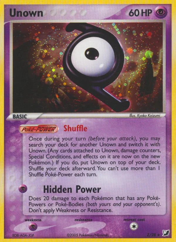 Unown Pokemon card